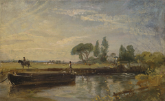 Barge below Flatford Lock by John Constable