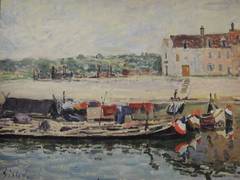 Barges at Saint Mammès by Alfred Sisley