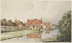 Blekerijen achter een vaart by Hendrik Abraham Klinkhamer