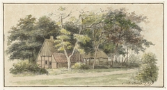 Boerderij tussen bomen by Cornelis Bernardus Buijs