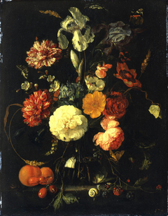 Bouquet with Blue Iris in a Glass Vase by Jan Davidsz. de Heem