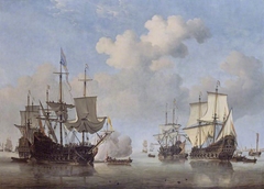 Calm: Dutch Ships Coming to Anchor by Willem van de Velde the Younger