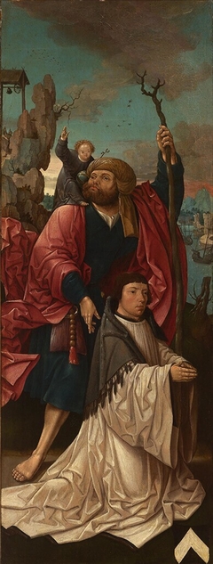 Canon Dirk Willemsz van Rietwijk with Saint Christopher by Jacob Cornelisz van Oostsanen