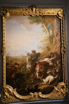 Chasse au taureau sauvage. Esquisse by Charles Parrocel