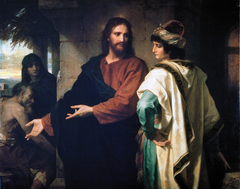 Christ and the young rich ruler by Heinrich Hofmann