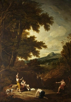 Classical Landscape  with Diana and Actaeon by Augustus Wall Callcott