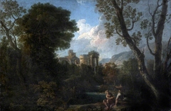 Classical Landscape with Ruins and Figures by Anonymous