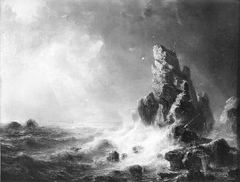 Côte écossaise dans la tempête by Théodore Gudin