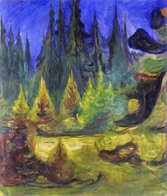 Dark Spruce Forest by Edvard Munch