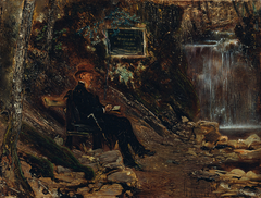 Der Schriftsteller Hermann Rollett am Wasserfall by Anton Romako