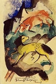 Des Prinzen Jussuf Zitronenpferd und Feuerochse by Franz Marc