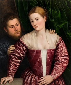 Double Portrait of a Venetian Woman and her Cavalier by Paris Bordone