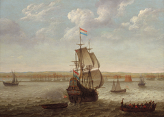 Dutch ships on the roadstead of Recife, Brazil by Abraham Willaerts