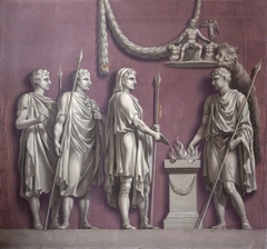 Emperor Trajan sacrificing to Mars Victorius (from the Arch of Constantine) by Francis Hayman