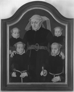 Family portrait: A mother with four daughters by Barthel Bruyn the Elder