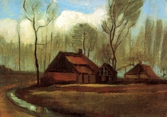 Farmhouses Among Trees by Vincent van Gogh