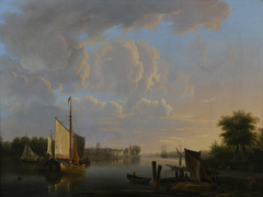 Gezicht op Dordrecht by Willem de Klerk