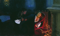 Gogol burning the manuscript of the second part of "Dead Souls". by Ilya Repin