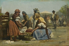 Hungarian Market Scene in Summer by Ágost Egerváry Potemkin