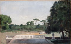 Jardins de la Villa Borghèse vus depuis la Villa Médicis à Rome by Jean-Jacques Henner