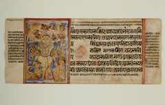 Kalaha Preaches to King Sahr; Mahavira’s Departure with Indra (top); Adoration of a Tirthankara (bottom) by Unknown Artist