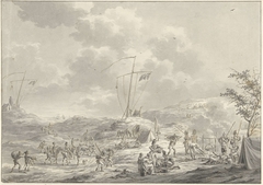 Kamp van het Russisch leger te Callantsoog in 1799 by Dirk Langendijk