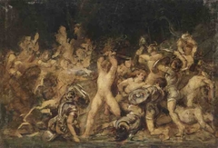 Kampf zwischen Römern und Germanen (Umkreis) by Hans Makart