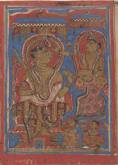 King Siddharta Being Anointed: Folio from a Kalpasutra Manuscript by Anonymous