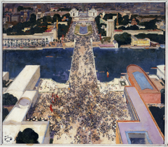 La colline de Chaillot pendant l'exposition Internationale de 1937, vue de la Tour Eiffel by André Devambez