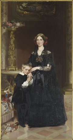 La Duchesse d'Aumale et son fils le prince de Condé by Victor Mottez