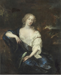 Lady with a Parakeet by Caspar Netscher