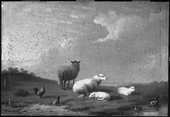 Landscape with Sheep and Fowl by Franz van Severdonck