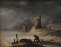 Landscape With Skaters by Peter Cramer