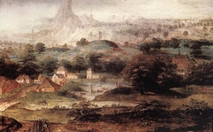 Landscape with the Dismissal of Hagar by Herri met de Bles