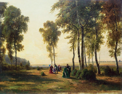 Landscape with Walking by Ivan Shishkin