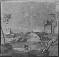 Landschaft mit Brücke by Anonymous