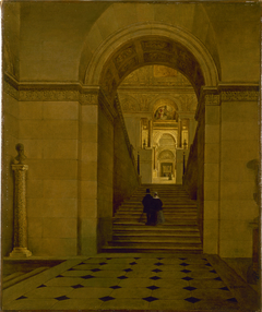 Le grand escalier du Louvre, vers 1840 by Anonymous