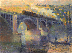 Le Pont aux Anglais, soleil couchant by Robert Antoine Pinchon