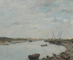 Le port d'Étaples by Eugène Louis Boudin