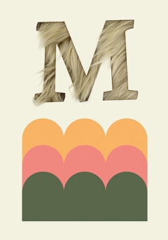 Letters, textures, shapes and colors. Letter M by Pianofuzz Design Studio