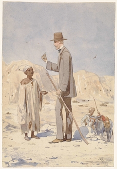 Louis Philippe Albert d'Orleans, bij een opgraving in Egypte by Willem de Famars Testas