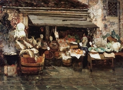 Market Scene in Venice by Alessandro Milesi