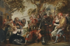 Marodierende Soldaten mit Dirnen (Kopie nach Rubens) by Simon de Vos