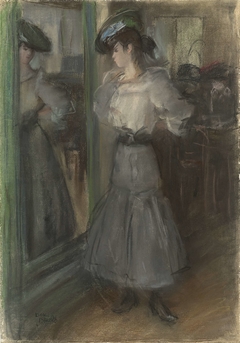 Meisje voor een spiegel by Isaac Israels