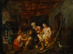 Mercury and Jupiter in the House of Philemon and Baucis by Philip Gyselaer