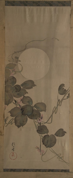 Moon and Flowering Arrowroot by Sakai Hoitsu