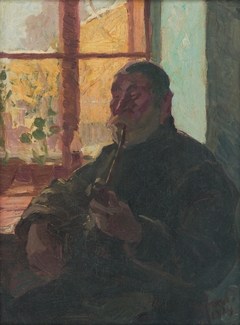 Old Man with a Pipe by Window by József Rippl-Rónai