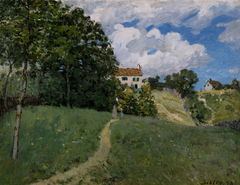 Paysage avec maisons by Alfred Sisley