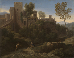 Paysage classique avec vue d'Ariccia by Gaspard Dughet