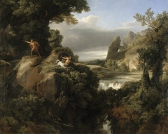 Paysage : Thésée poursuivant les Centaures by Achille Etna Michallon